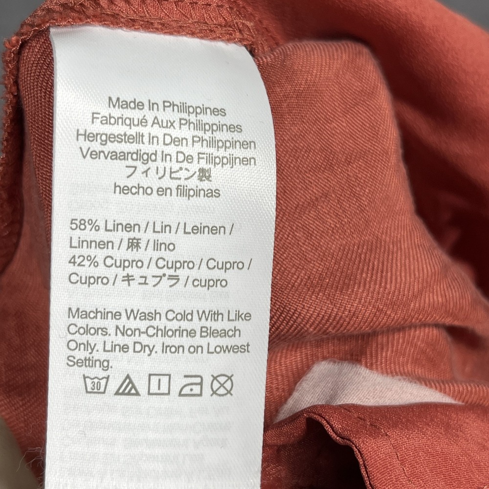J.Crew Womens Rust Orange Linen Cupro Blend Pleated Wide Leg Pants Size 8 - Picture 4 of 11